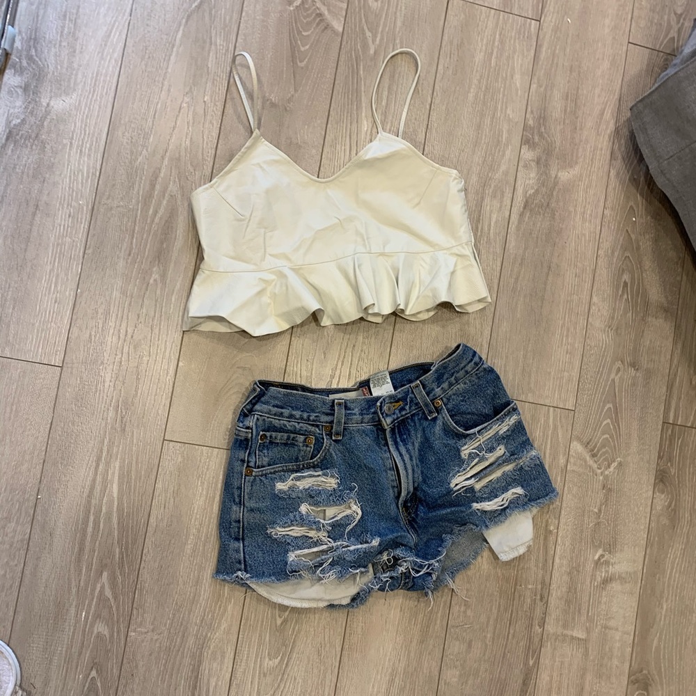 Zara summer vegan leather top